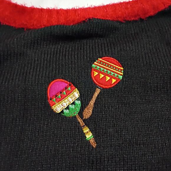 Ugly Christmas Sweater 3x(24W/26W) Feliz Navidad Chili Peppers Santa Avacados - Picture 7 of 12